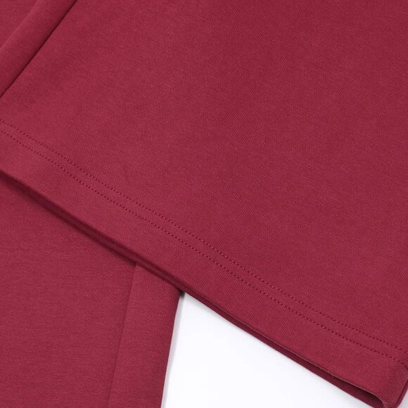 B.Sure Burgundy High-Waist Straight Casual Pants - Picture 4 of 4